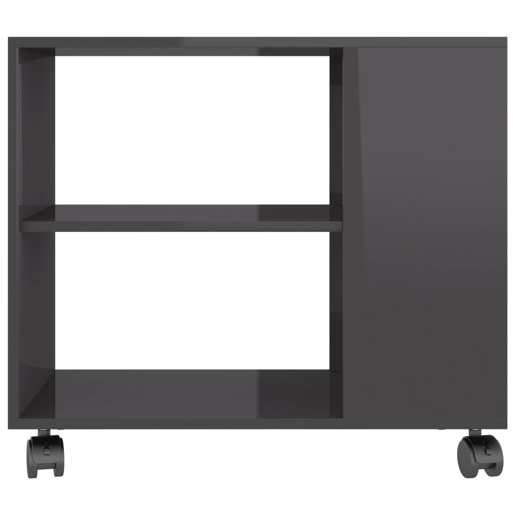 vidaXL Odkládací stolek šedý s leskem 70 x 35 x 55 cm kompozitní dřevo