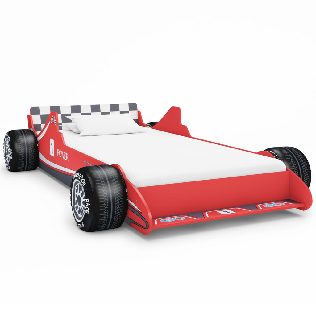 vidaXL Dětská postel ve tvaru závodního auta 90 x 200 cm červená
