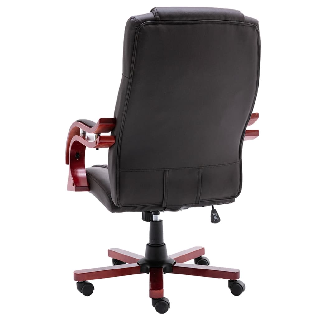 vidaXL Kancelářská židle hnědá pravá kůže