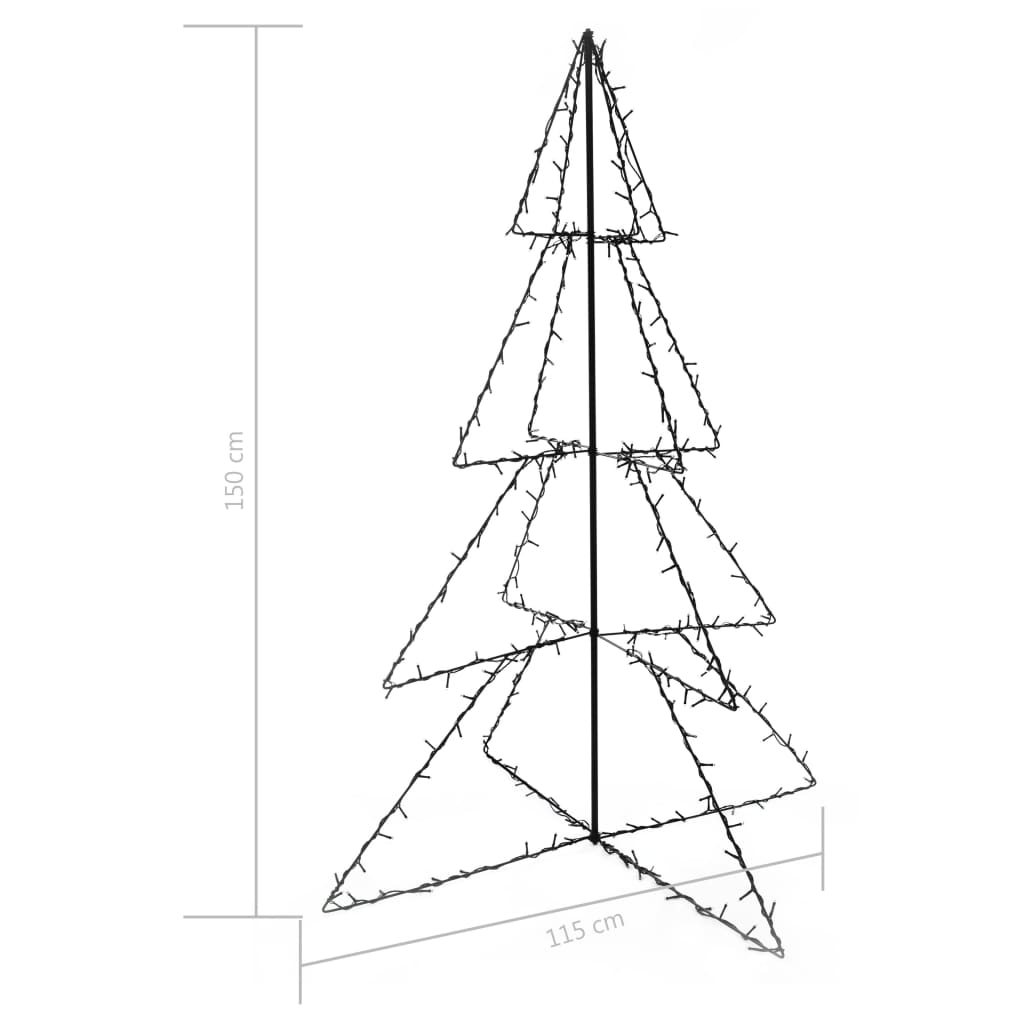 vidaXL Vánoční stromek kužel 240 LED diod dovnitř i ven 115 x 150 cm