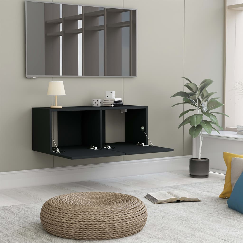 vidaXL TV stolek černý 80 x 30 x 30 cm dřevotříska