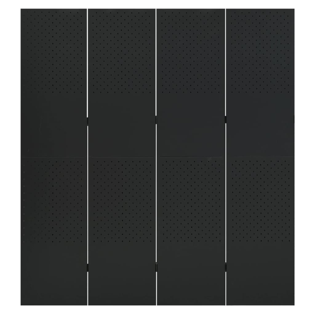 vidaXL 4dílné paravány 2 ks černé 160 x 180 cm ocel