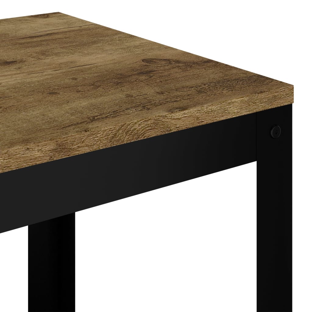 vidaXL Odkládací stolek tmavě hnědý a černý 40x40x45 cm MDF a železo