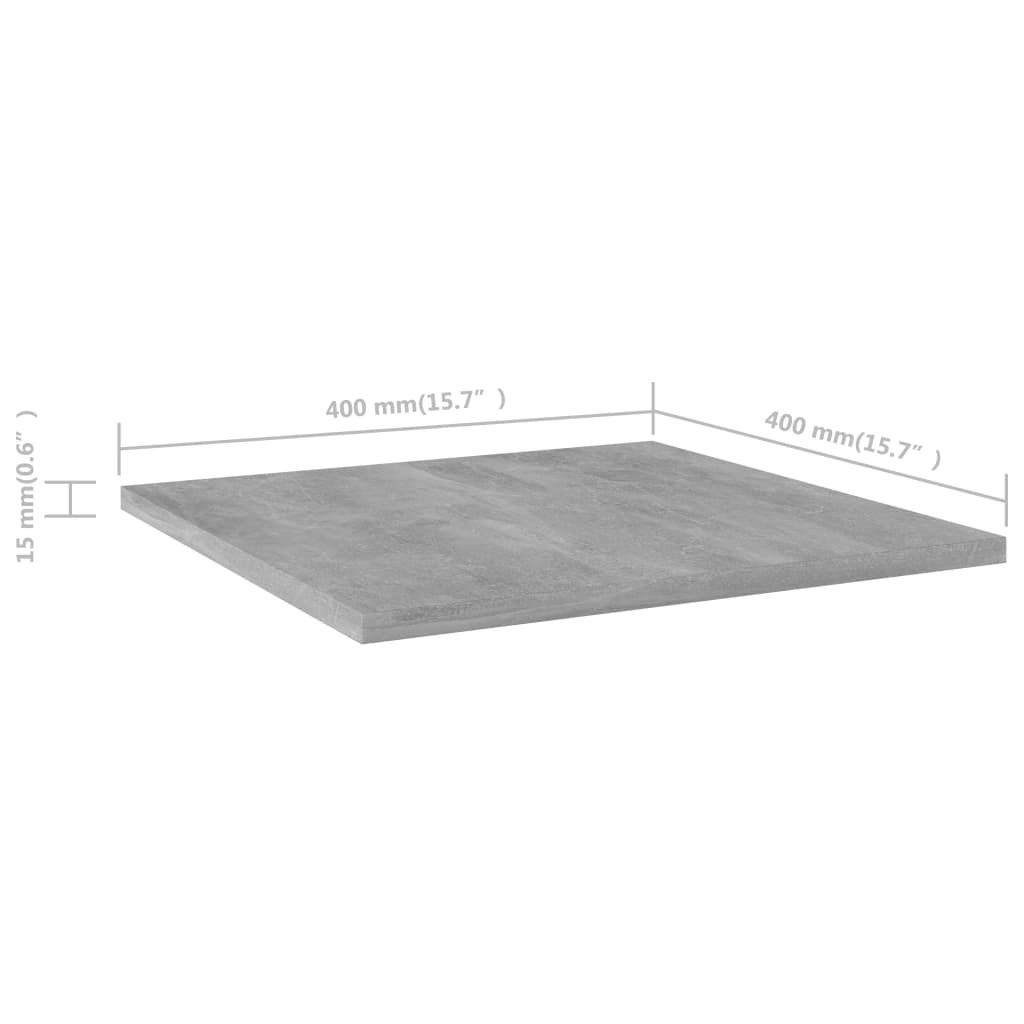 vidaXL Přídavné police 8 ks betonově šedé 40 x 40 x 1,5 cm dřevotříska