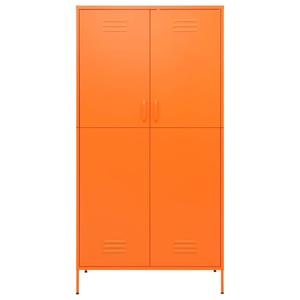 vidaXL Šatní skříň oranžová 90 x 50 x 180 cm ocel