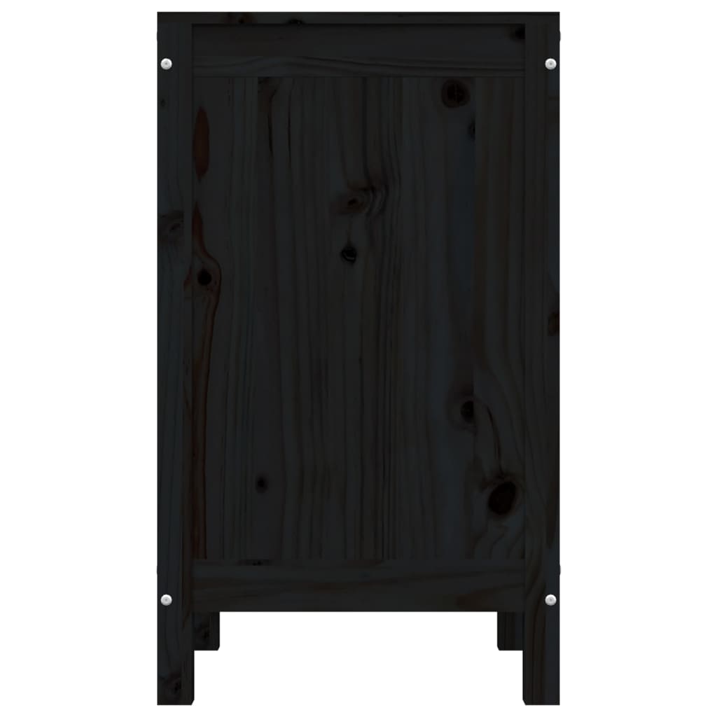 vidaXL Truhla na prádlo černá 44x44x76 cm masivní borové dřevo