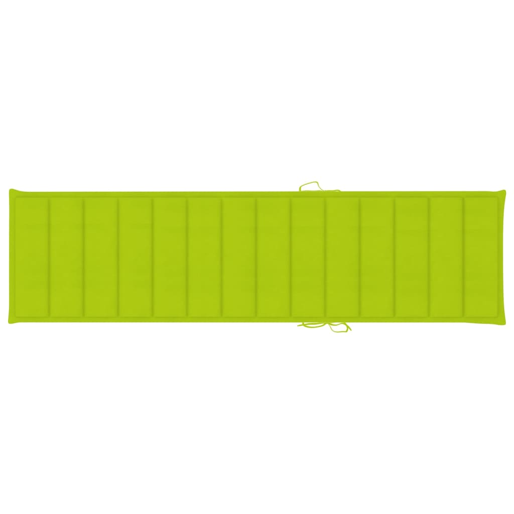 vidaXL Zahradní lehátka 2 ks s jasně zelenou poduškou masivní teak