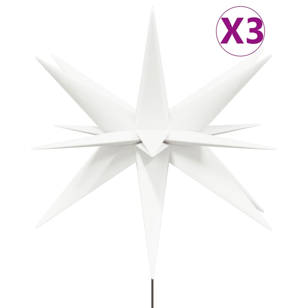 vidaXL Svítící vánoční hvězdy s hroty 3 ks LED skládací bílé 35 cm