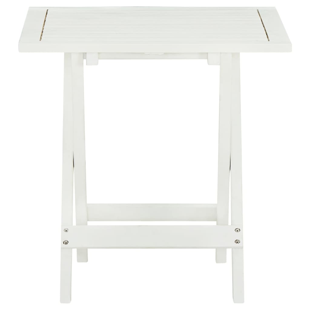 vidaXL Bistro stolek bílý 46 x 46 x 47 cm masivní akáciové dřevo