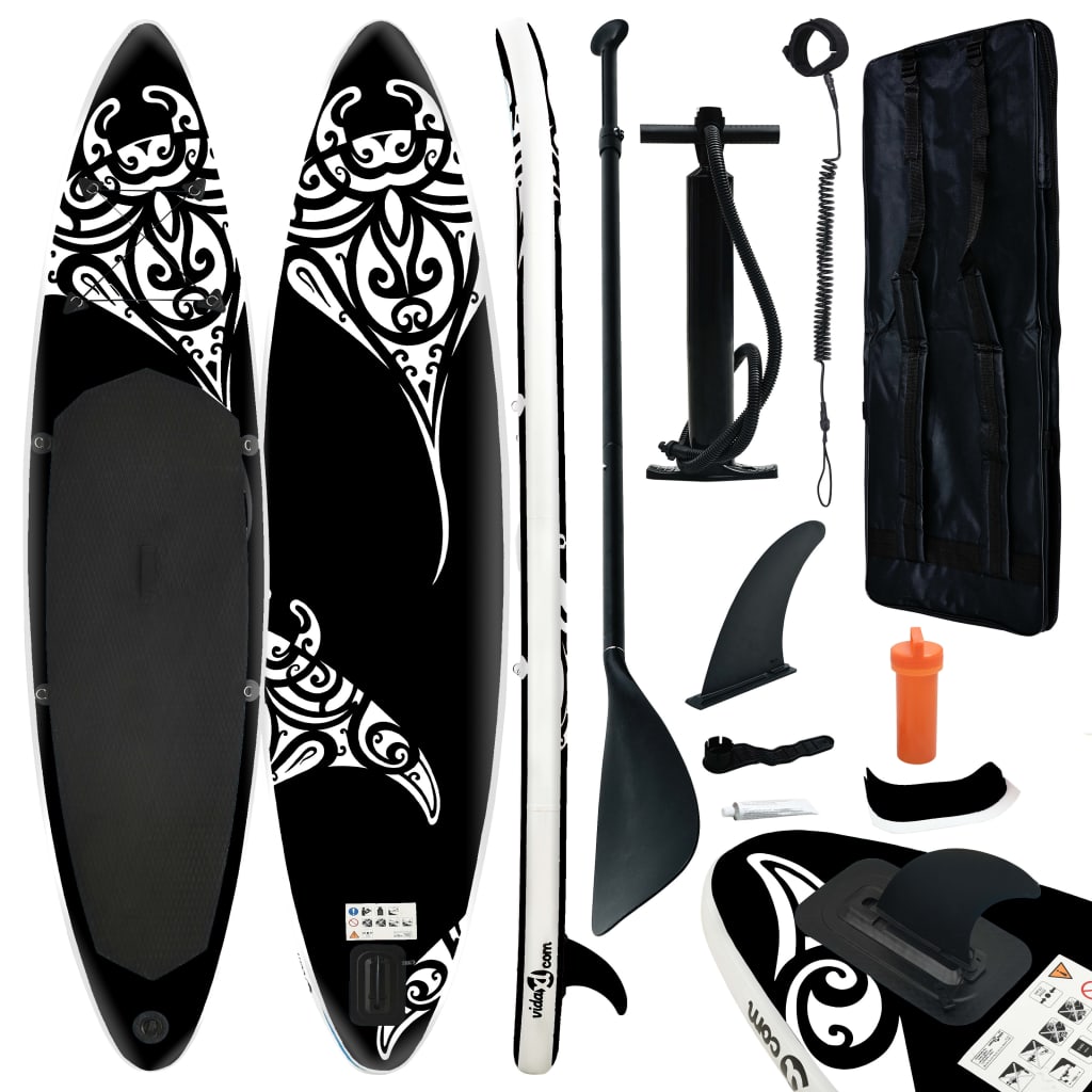 vidaXL Nafukovací SUP paddleboard s příslušenstvím 320x76x15 cm černý