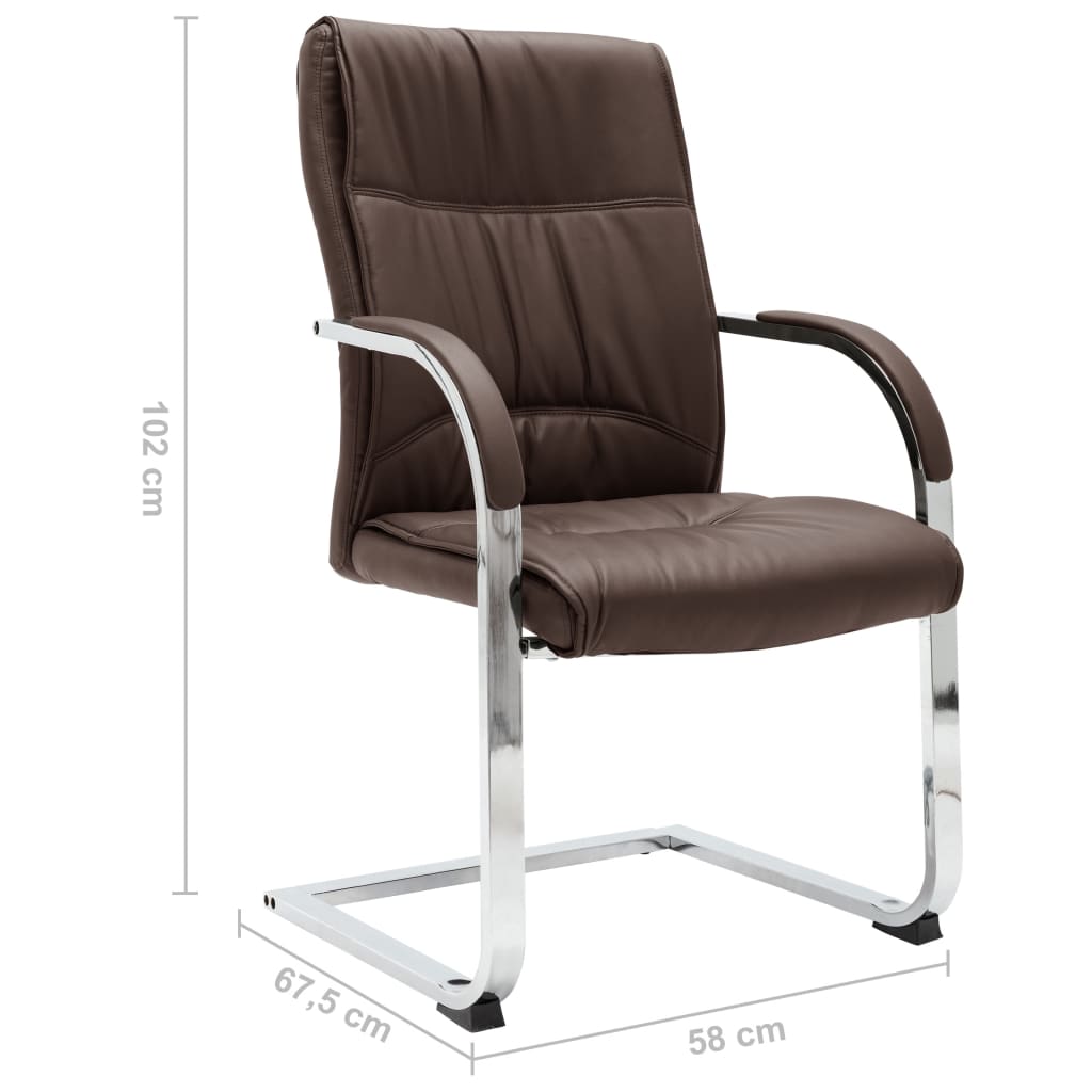 vidaXL Konzolová kancelářská židle hnědá umělá kůže