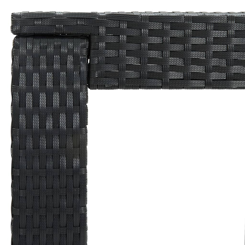 vidaXL Zahradní barový stůl černý 60,5 x 60,5 x 110,5 cm polyratan