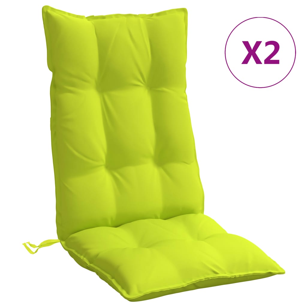 vidaXL Podušky na židli s vysokým opěradlem 2 ks jasně zelené oxford