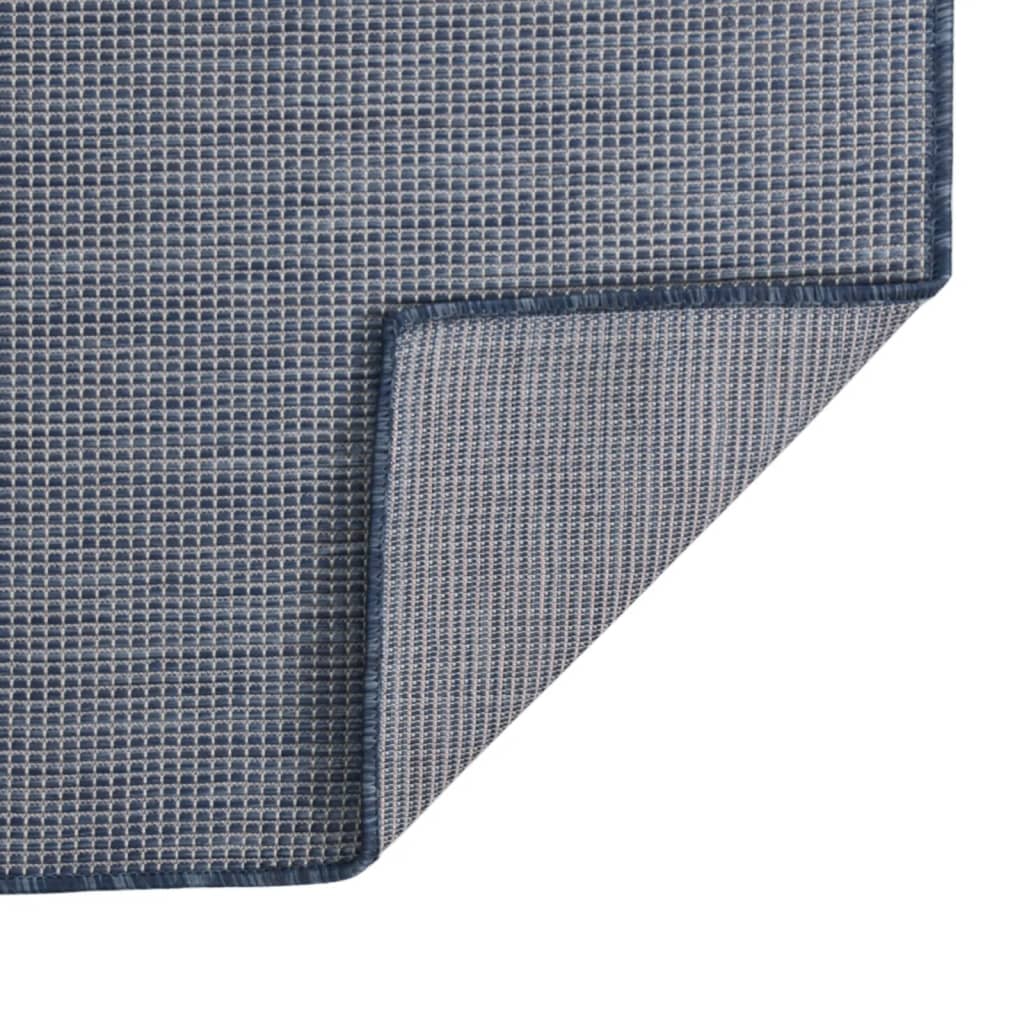 vidaXL Venkovní hladce tkaný koberec 80x150 cm modrá