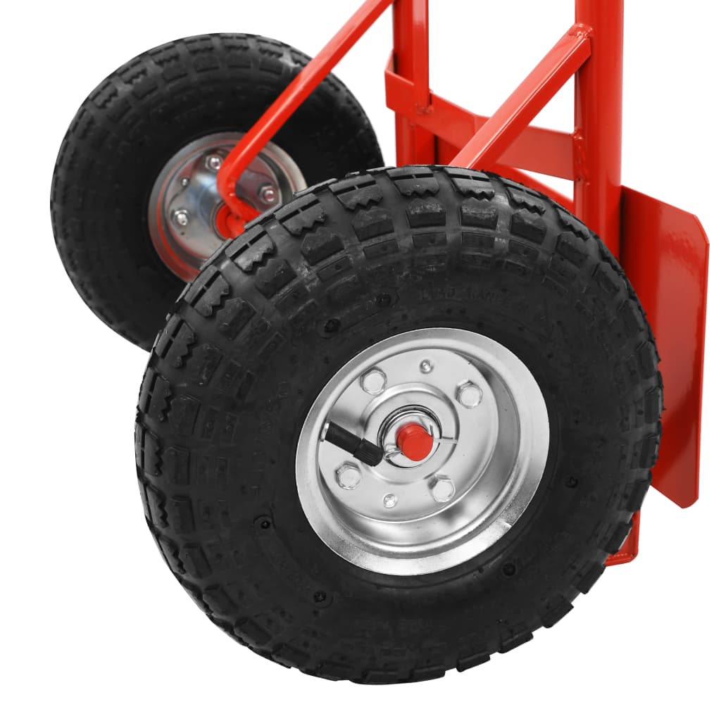 vidaXL Červený a černý kovový skládací vozík