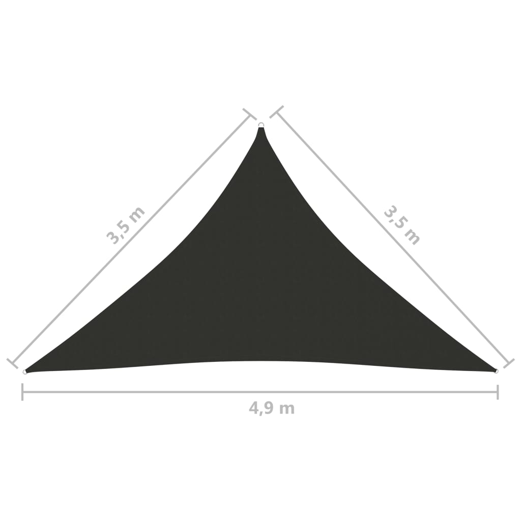 vidaXL Stínící plachta oxford trojúhelníková 3,5x3,5x4,9 m antracitová