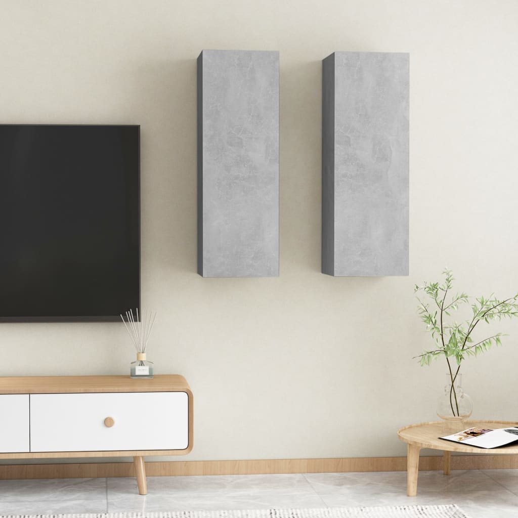 vidaXL TV stolky 2 ks betonově šedé 30,5 x 30 x 90 cm dřevotříska