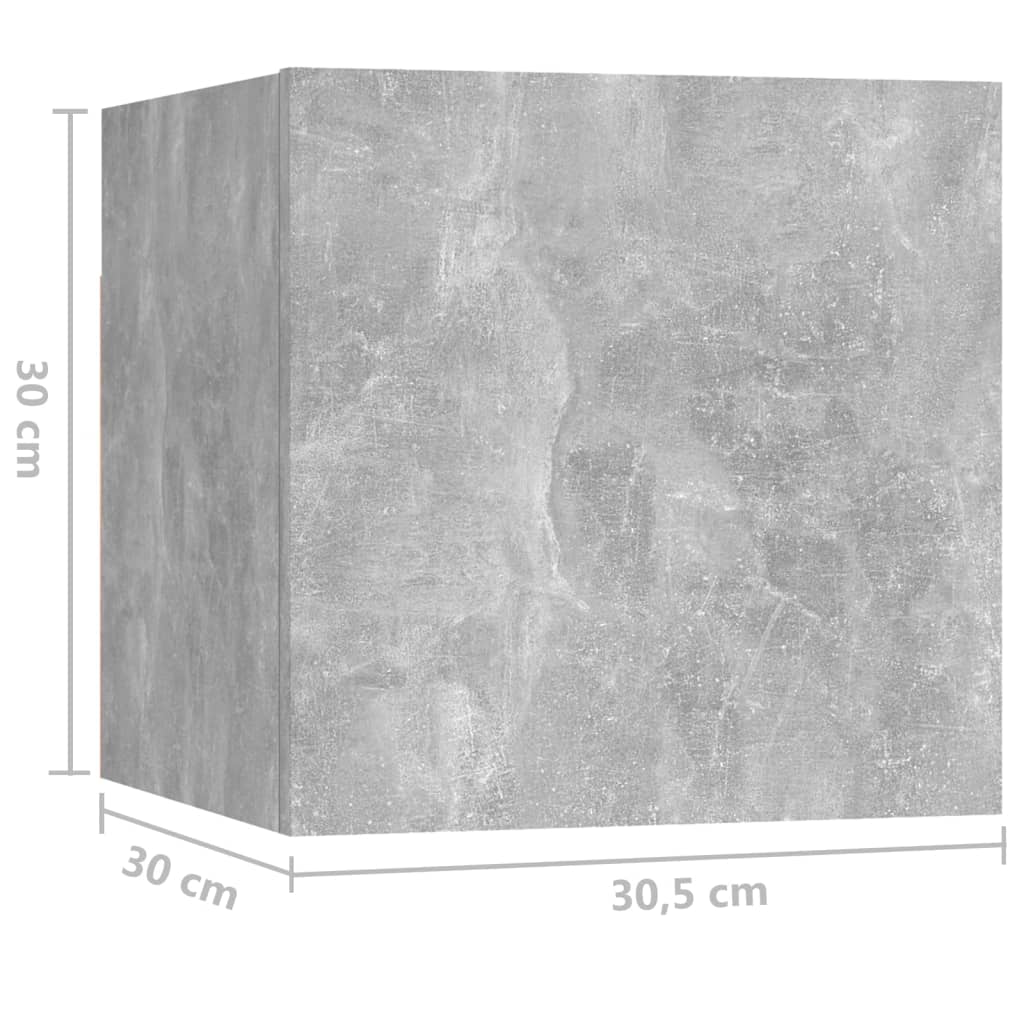 vidaXL Noční stolky 2 ks betonově šedé 30,5x30x30 cm kompozitní dřevo