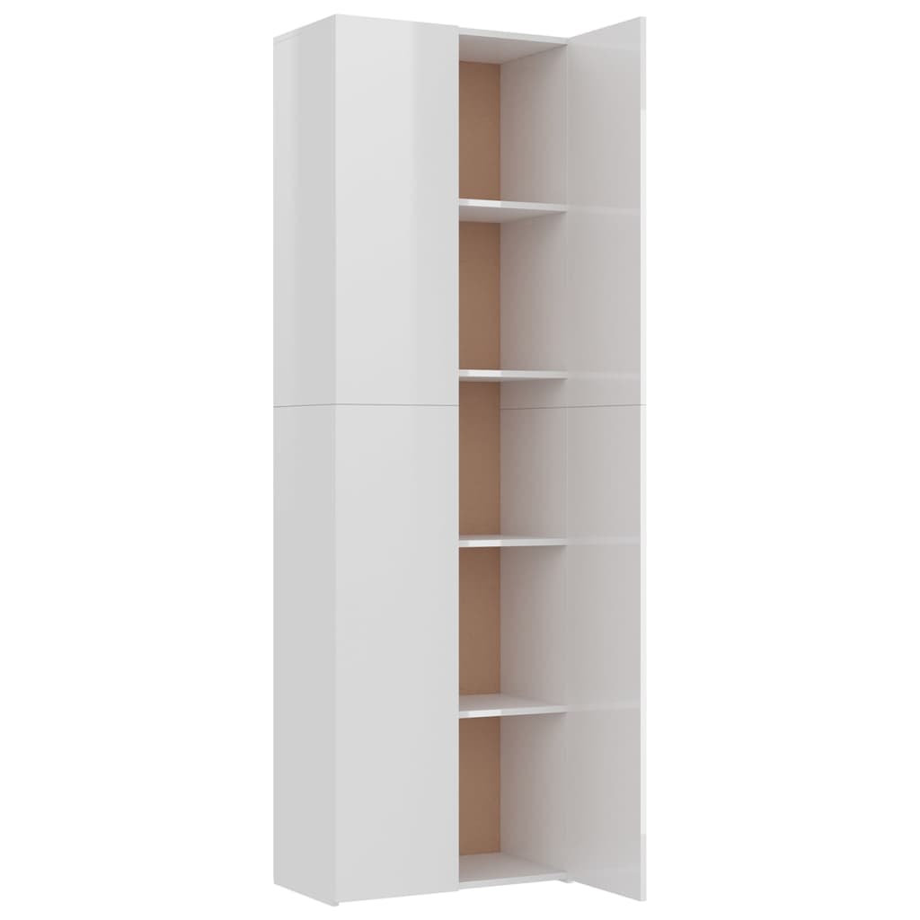 vidaXL Kancelářská skříň bílá vysoký lesk 60 x 32 x 190 cm dřevotříska