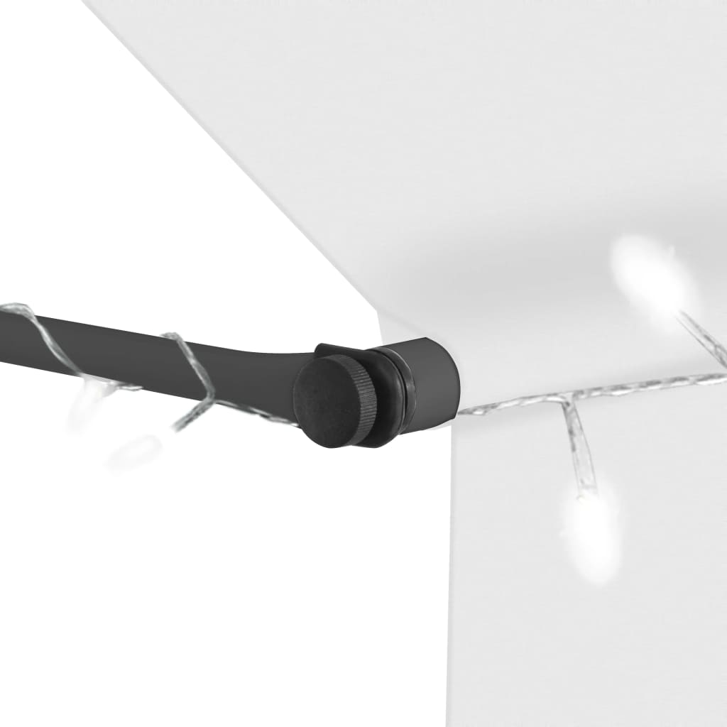 vidaXL Ručně zatahovací markýza s LED světlem 400 cm krémová