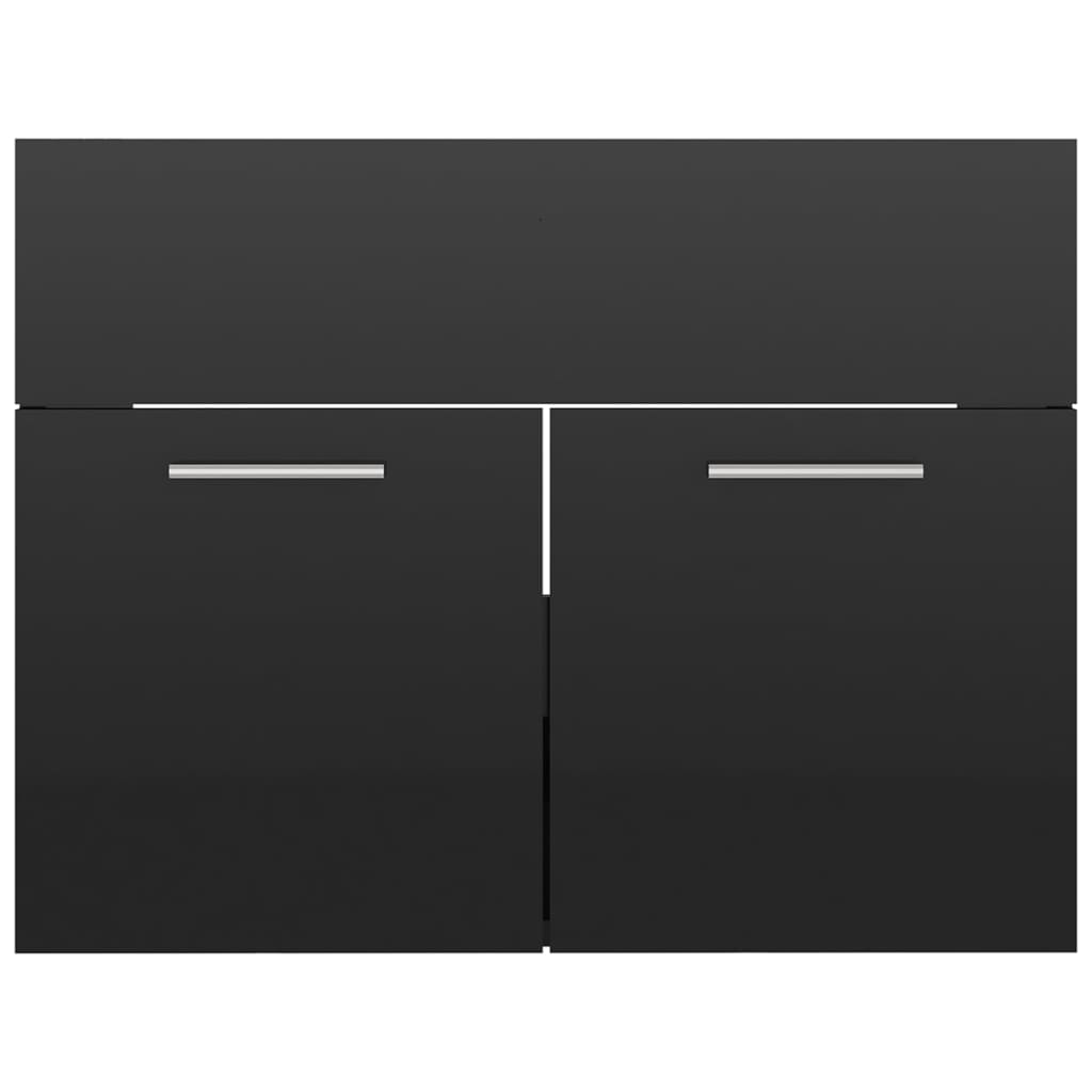 vidaXL 2dílný set koupelnového nábytku černý vysoký lesk dřevotříska