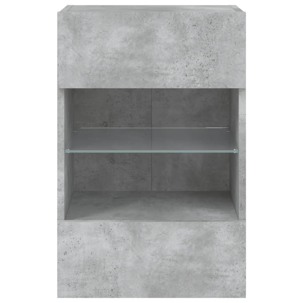 vidaXL Nástěnné TV skříňky s LED 2 ks betonově šedé 40 x 30 x 60,5 cm