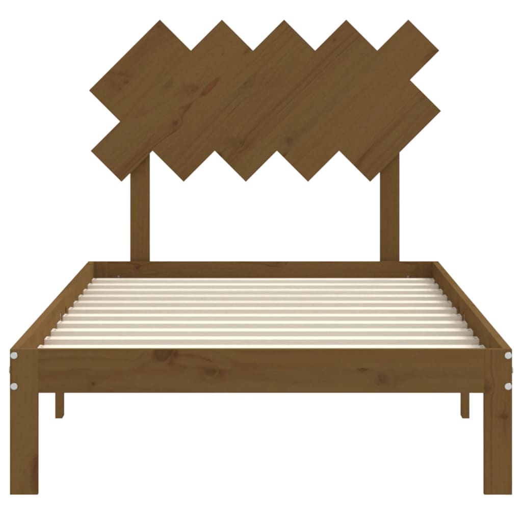vidaXL Rám postele s čelem medově hnědý 100 x 200 cm masivní dřevo