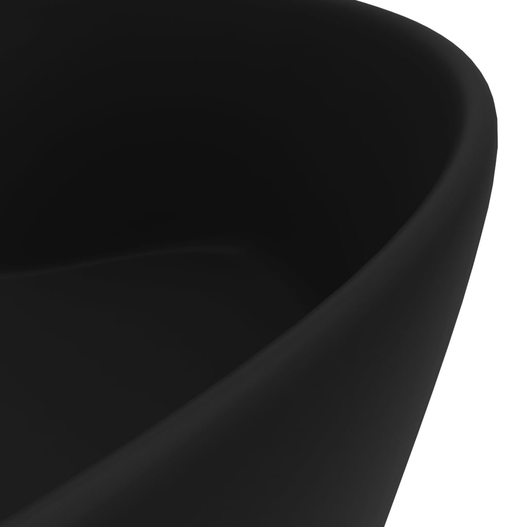 vidaXL Luxusní umyvadlo s přepadem matné černé 36 x 13 cm keramické