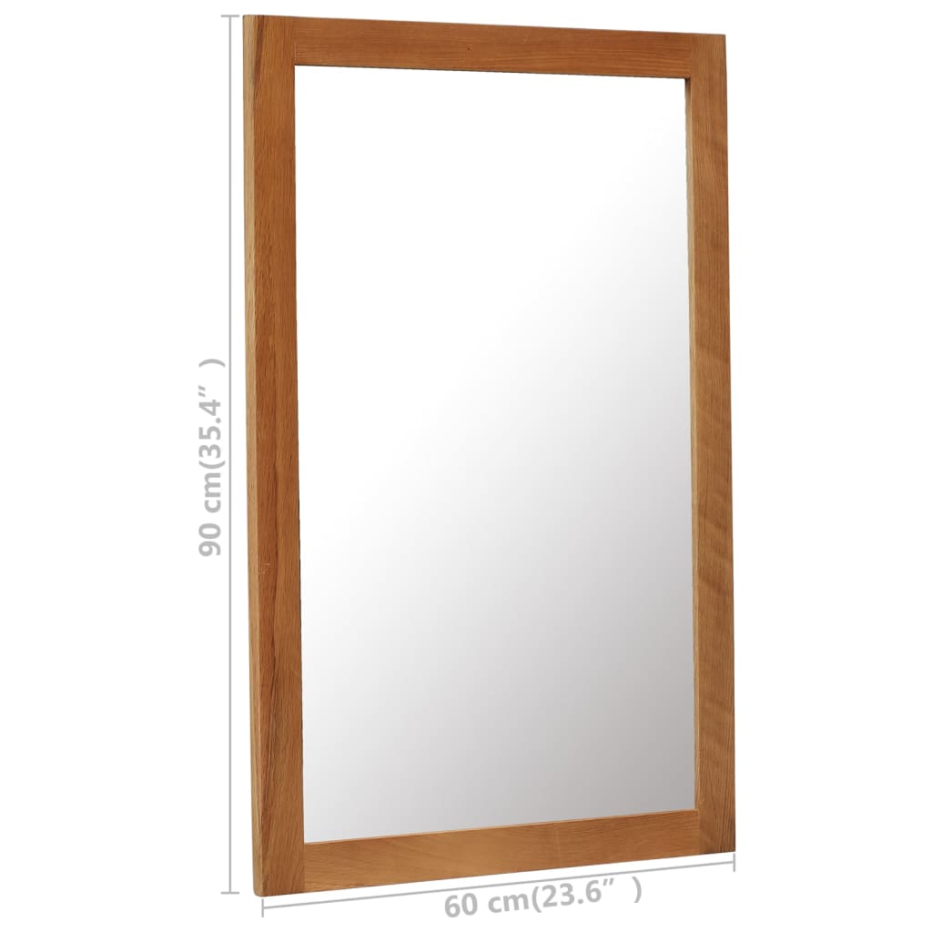 vidaXL Zrcadlo 60 x 90 cm masivní dubové dřevo