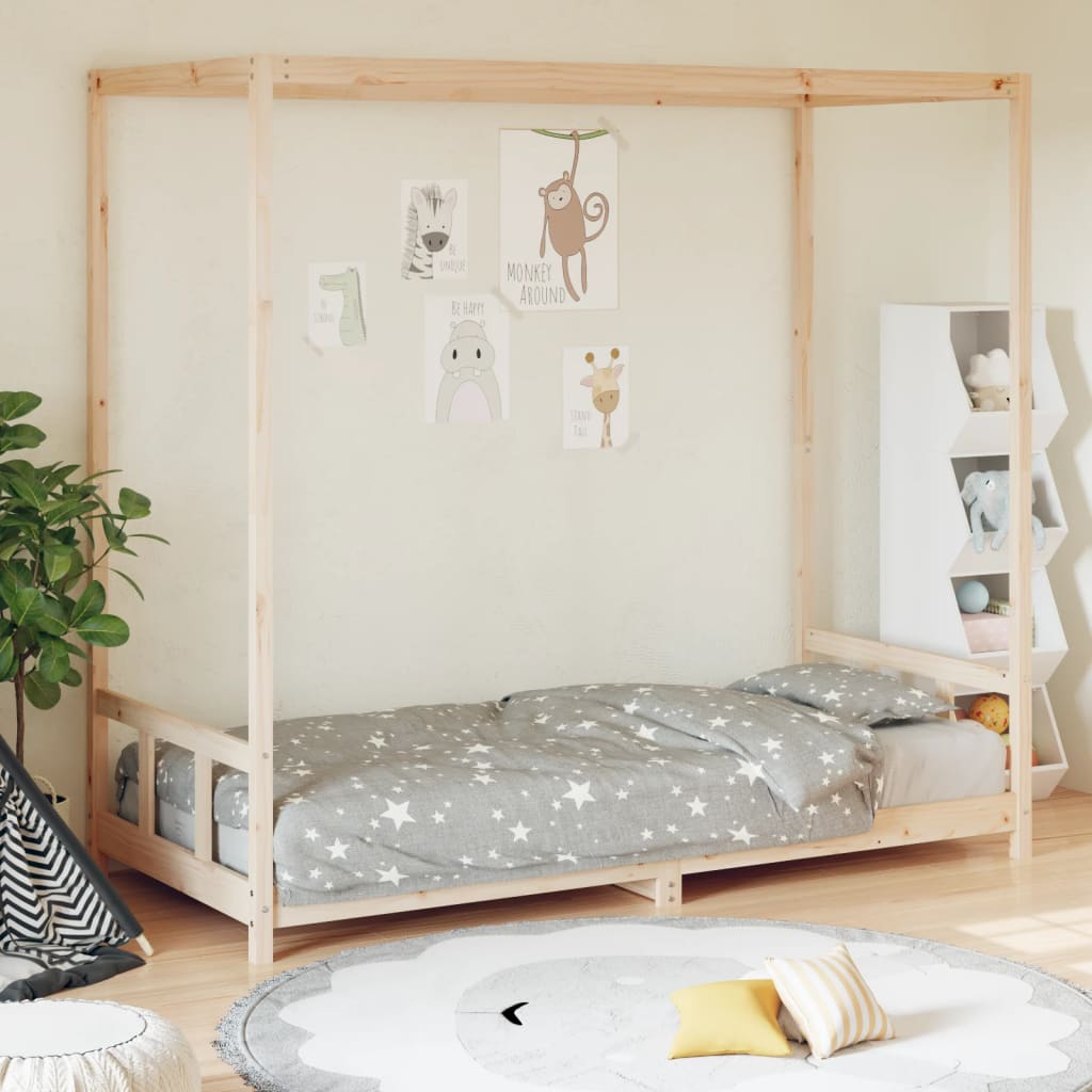 vidaXL Dětská postel 90 x 200 cm masivní borové dřevo