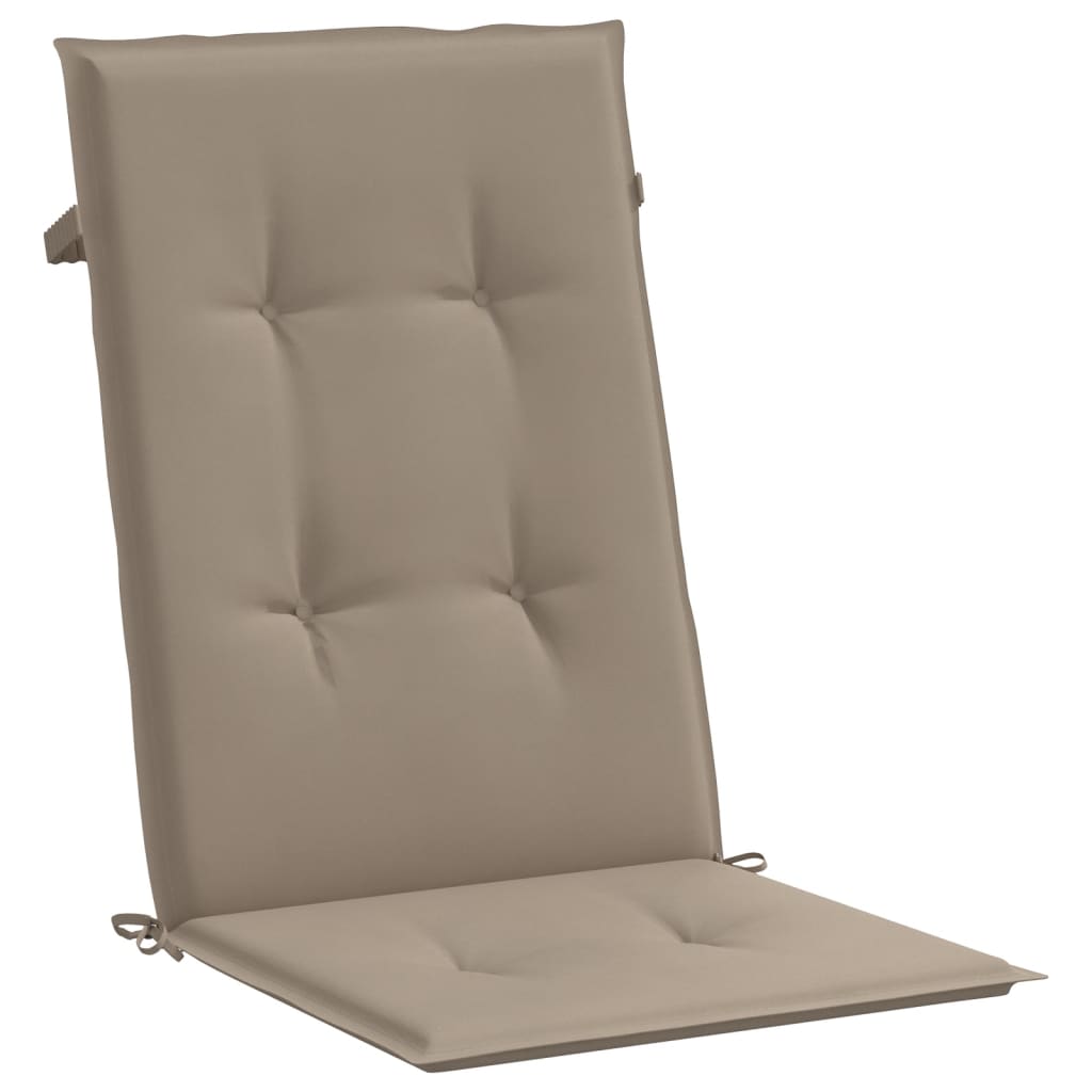 vidaXL Podušky na židli vysoké opěradlo 4 ks taupe 120x50x3 cm textil