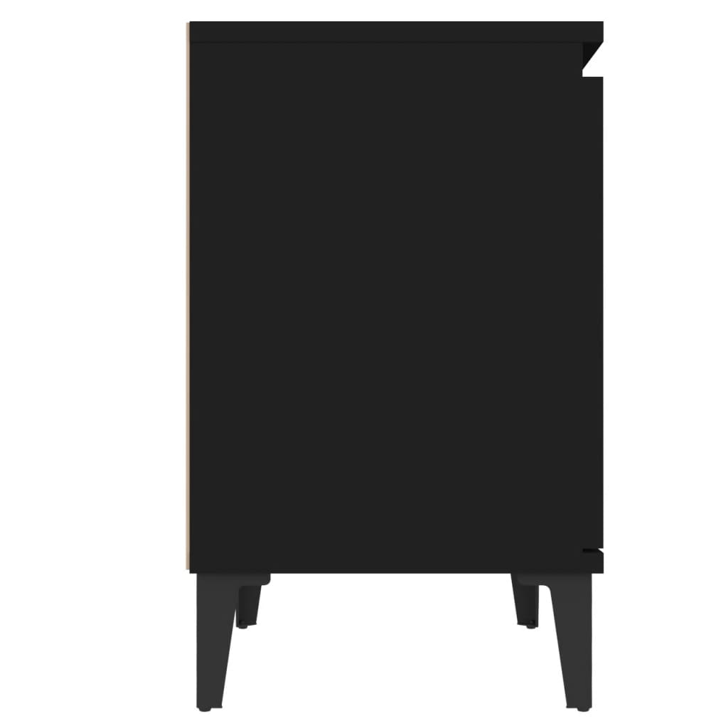 vidaXL Noční stolek s kovovými nohami černý 40 x 30 x 50 cm