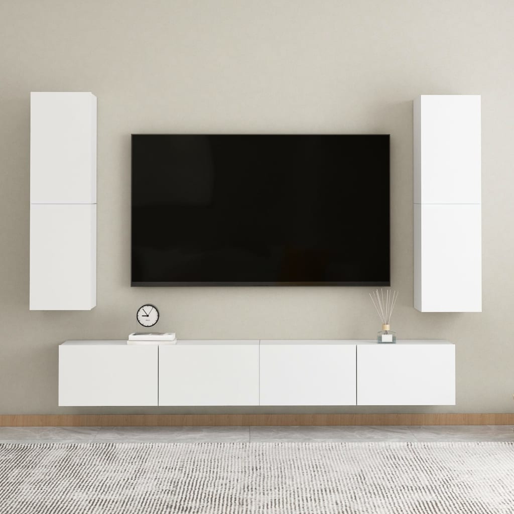 vidaXL TV stolky 2 ks bílé 30,5 x 30 x 110 cm dřevotříska