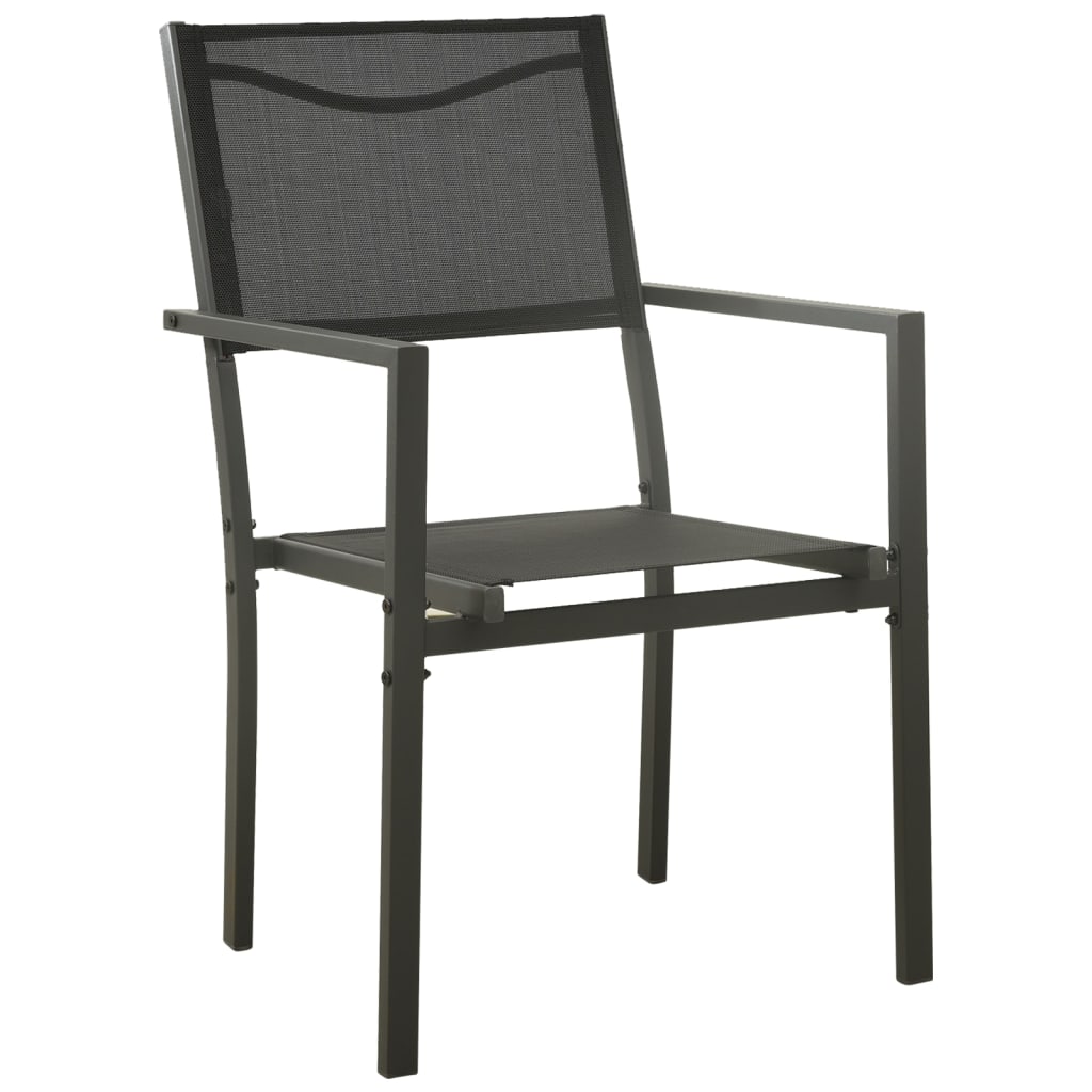 vidaXL Zahradní židle 2 ks textilen a ocel černé a antracitové