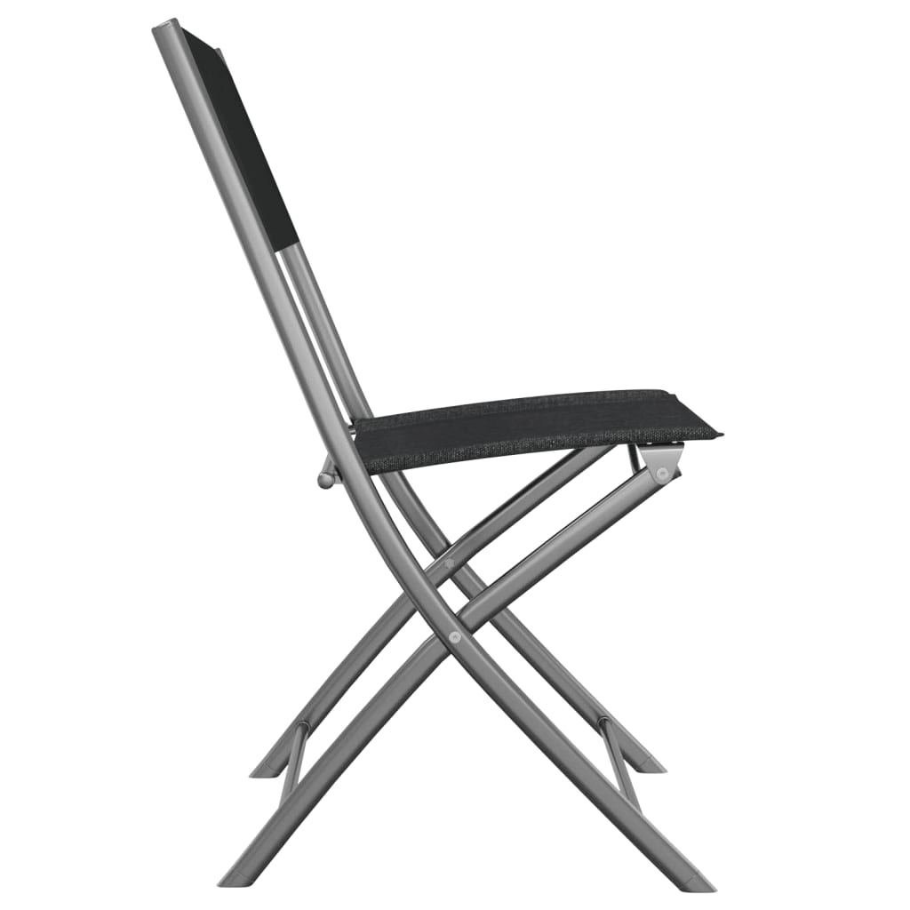 vidaXL Skládací venkovní židle 2 ks černé ocel a textilen
