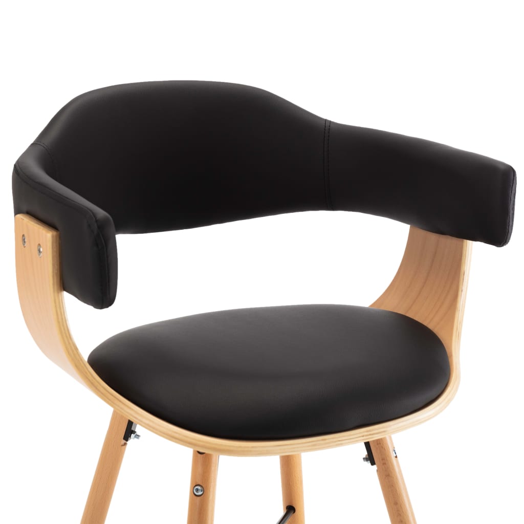 vidaXL Jídelní židle 2 ks černé umělá kůže a ohýbané dřevo