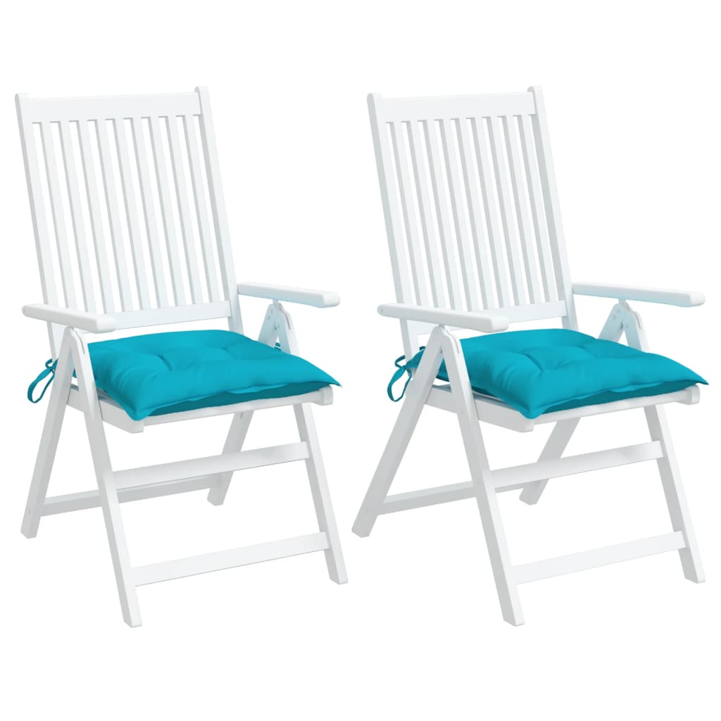 vidaXL Podušky na židli 2 ks tyrkysové 40 x 40 x 7 cm textil