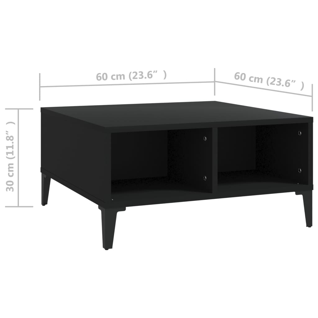 vidaXL Konferenční stolek černý 60 x 60 x 30 cm dřevotříska