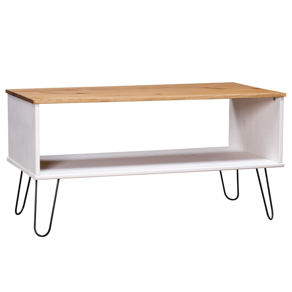 vidaXL Konferenční stolek New York bílý a světlé dřevo borové dřevo