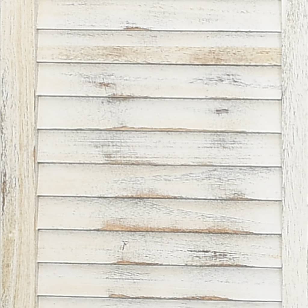 vidaXL 5dílný paraván bílý s patinou 178,5 x 166 cm masivní dřevo