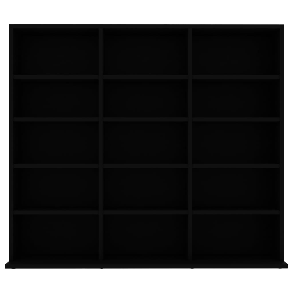 vidaXL Skříňka na CD černá 102 x 23 x 89,5 cm dřevotříska