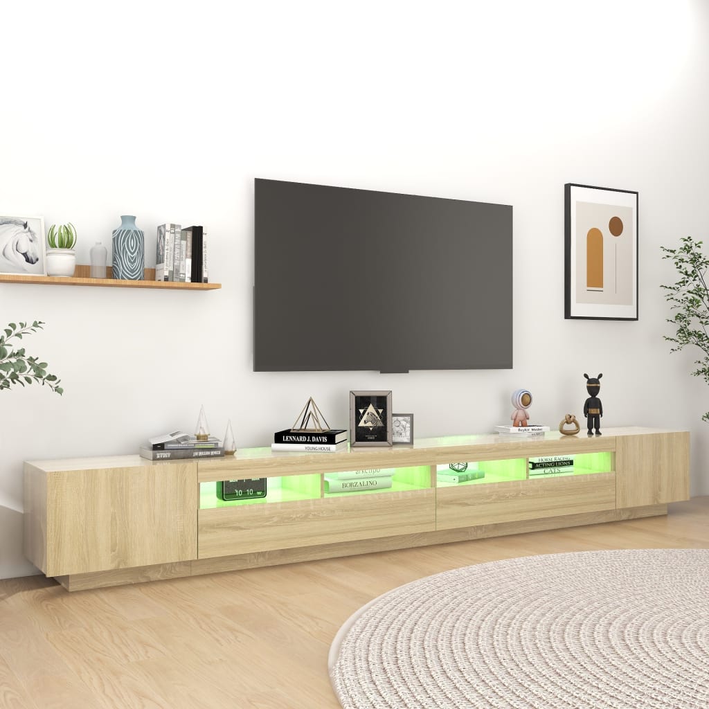 vidaXL TV skříňka s LED osvětlením dub sonoma 300 x 35 x 40 cm