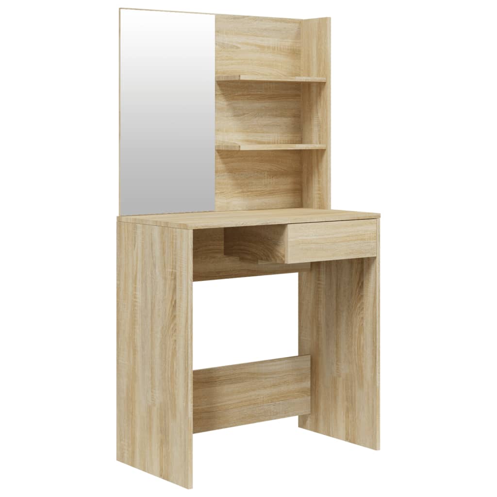 vidaXL Toaletní stolek se zrcadlem dub sonoma 74,5 x 40 x 141 cm