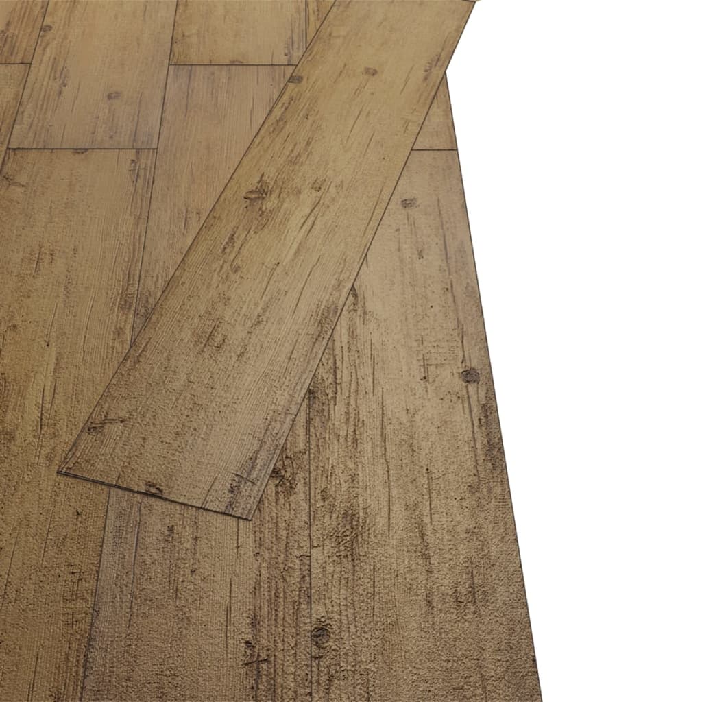 vidaXL Nesamolepicí PVC podlahová prkna 5,26 m² 2 mm ořechově hnědá