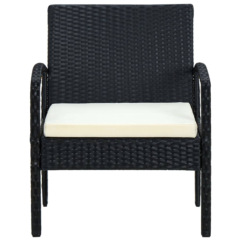 vidaXL Zahradní židle s poduškou polyratan černá