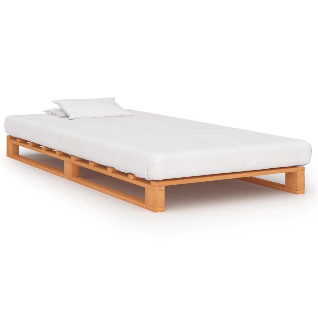 vidaXL Rám postele z palet hnědý masivní borovice 100 x 200 cm