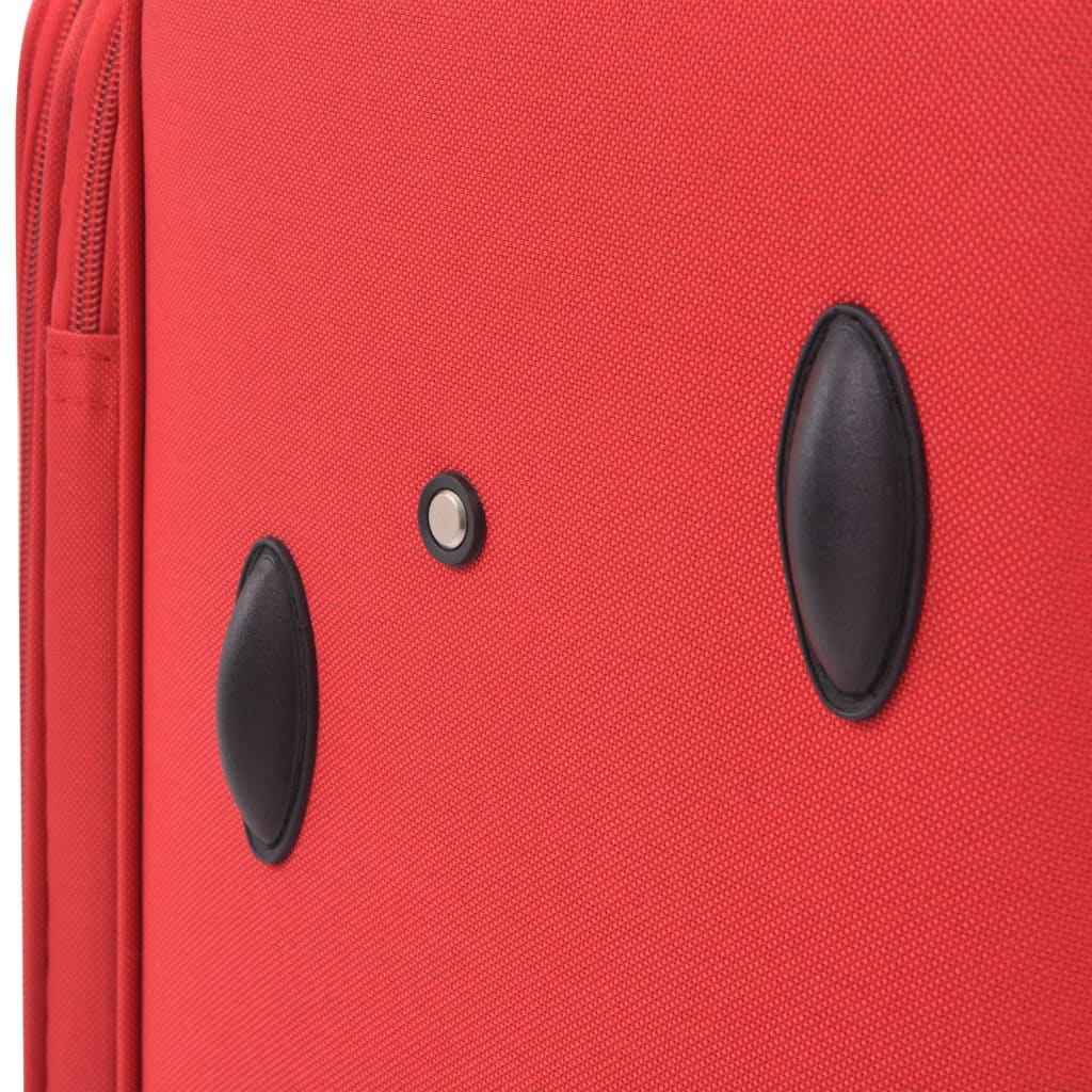 vidaXL 3dílná souprava měkkých kufrů na kolečkách, červená