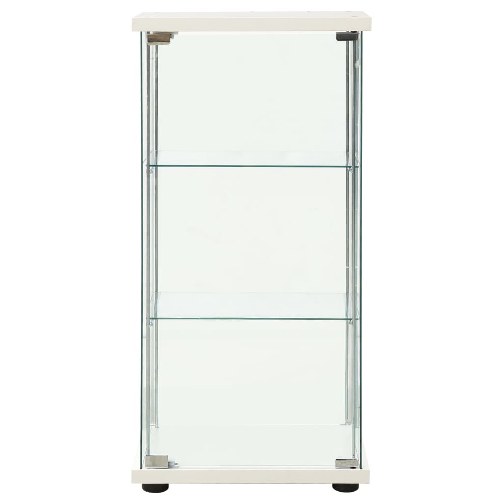 vidaXL Úložná skříňka tvrzené sklo bílá