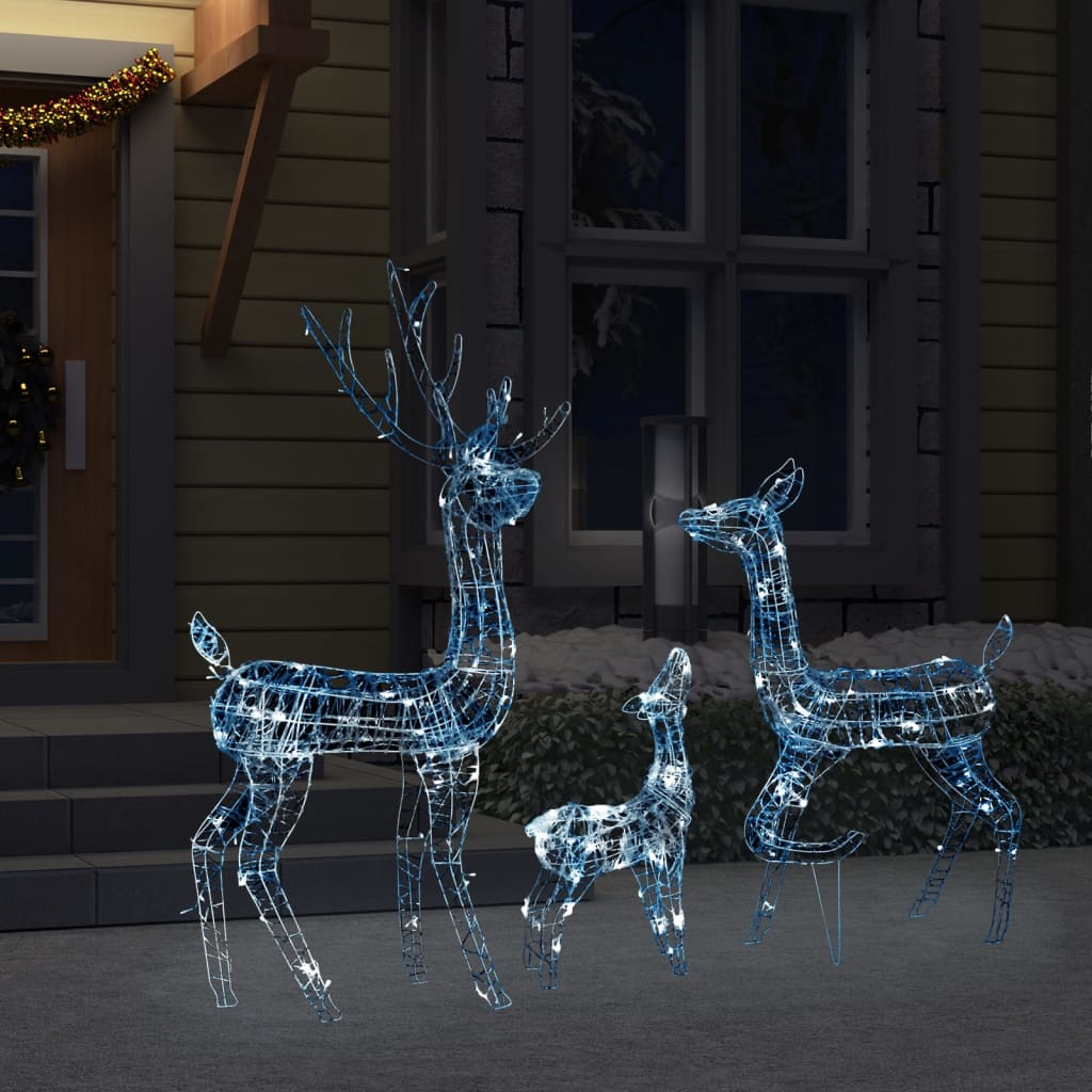 vidaXL Vánoční dekorace akrylová sobí rodinka 300 LED studená bílá