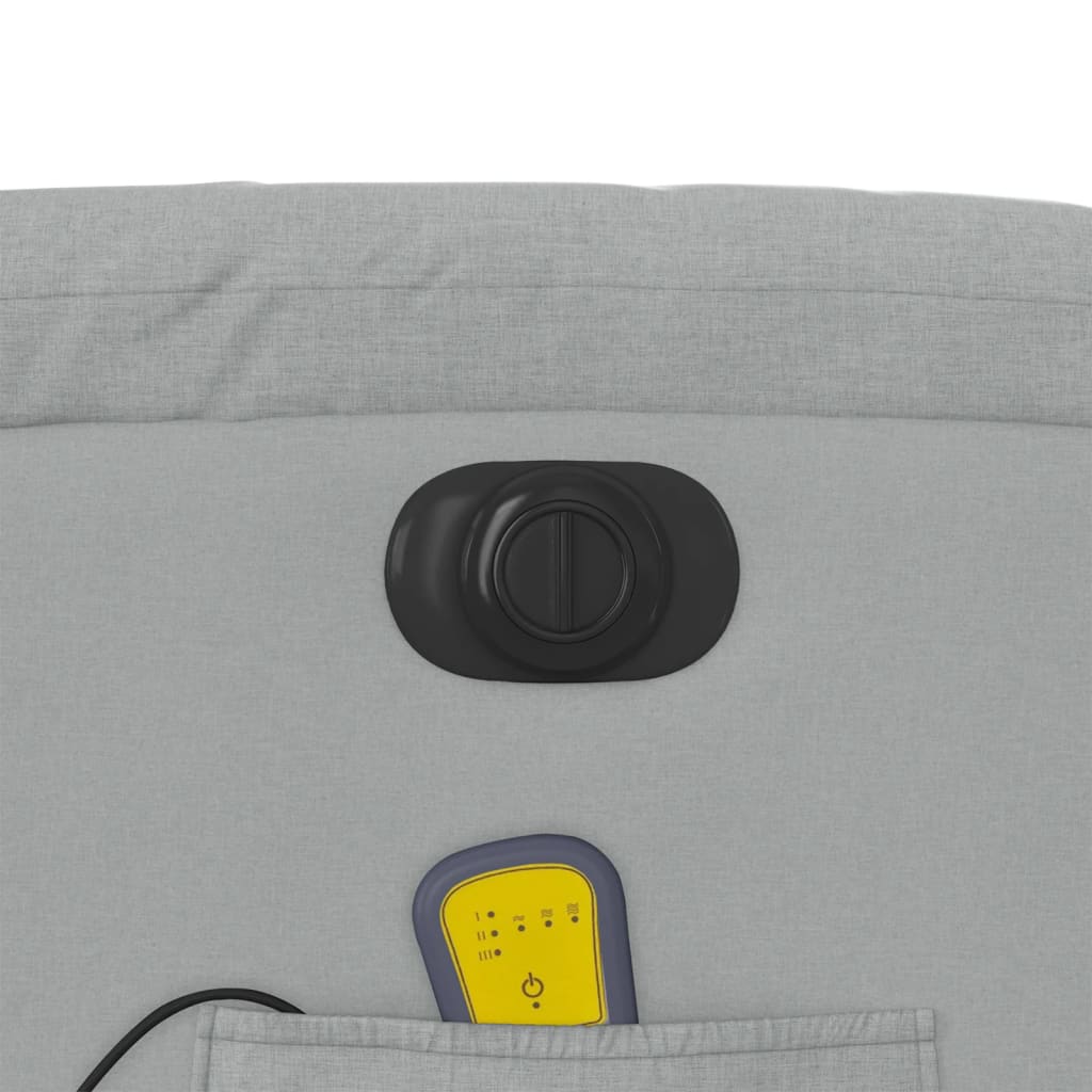 vidaXL Elektrické zvedací masážní polohovací křeslo světle šedé textil